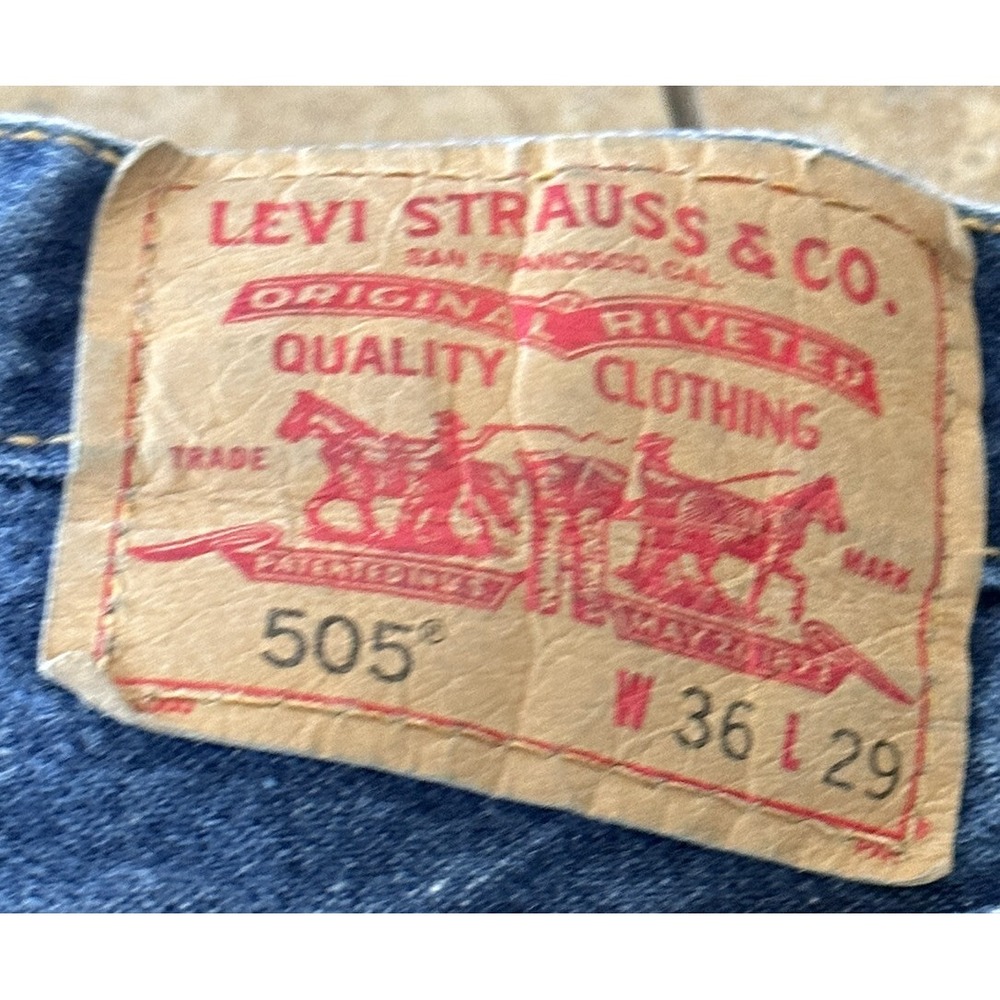 Levi's Jeans Men's 36x29 505 Regular Straight Dark Wash Blue Denim Fit 34X29 - Picture 8 of 8